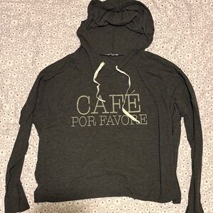 Charlotte Russe Charcoal Long Sleeve Top